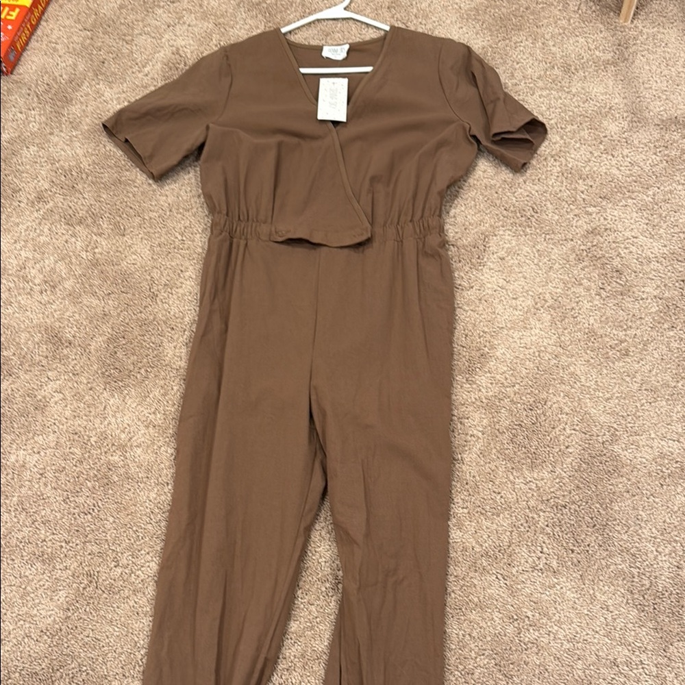 Universal Thread Brown Jumpsuit Relaxed Fit - Picture 2 of 5